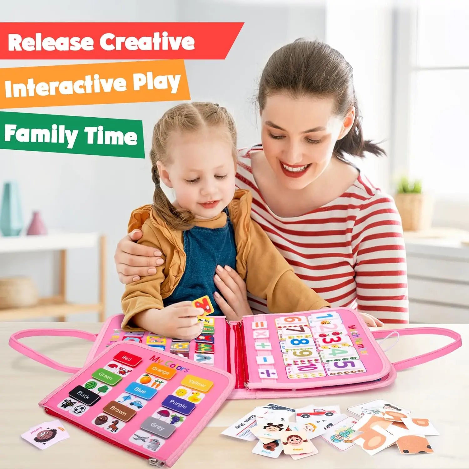 Montessori Toys Busy Board Toddler Sensory Activity Developing Board for Motor Skills， Educational Travel Activity Toys