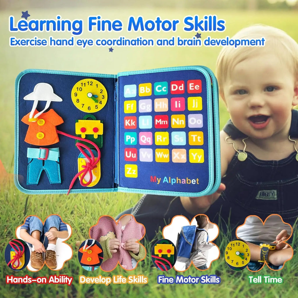 Busy Board Montessori Toys for Toddler Boy Birthday Gifts, Busy Book Sensory Toys for Toddlers Learning Educational